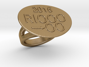 Rio 2016 Ring 18 - Italian Size 18 in Polished Gold Steel