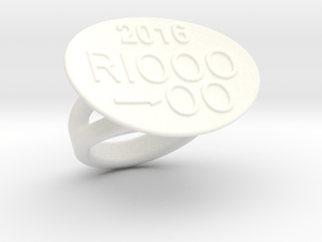 Rio 2016 Ring 18 - Italian Size 18 in White Processed Versatile Plastic