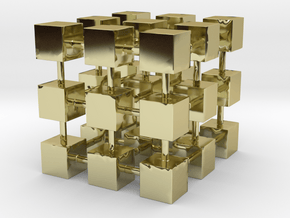 Cubes among cube in 18k Gold Plated Brass