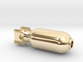 DRAW pendant - color plastic bomb in 14k Gold Plated Brass