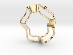 Orecchino Onda Con Taglio in 14k Gold Plated Brass