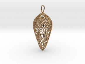 Small Lace Teardrop Ornament in Polished Brass