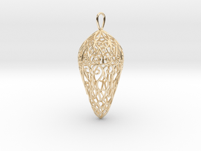 Small Lace Teardrop Ornament in 14k Gold Plated Brass