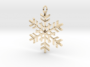 Snowflake Pendant in 14k Gold Plated Brass