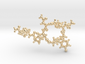 Oxytocin Ball-and-Stick Molecule Pendant in 14k Gold Plated Brass
