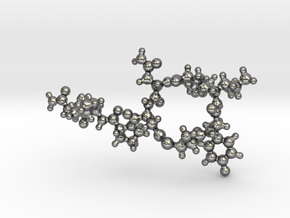 Oxytocin Ball-and-Stick Molecule Pendant in Polished Silver