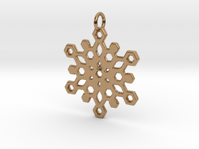 Snowflake Mandala Pendant in Polished Brass