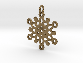 Snowflake Mandala Pendant in Polished Bronze