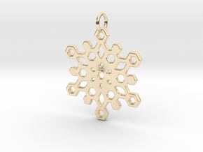 Snowflake Mandala Pendant in 14k Gold Plated Brass