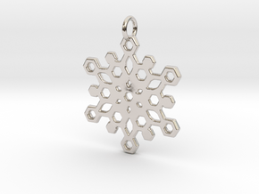 Snowflake Mandala Pendant in Rhodium Plated Brass