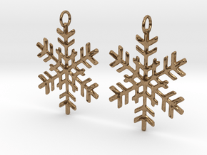 Snowflake Earrings in Natural Brass