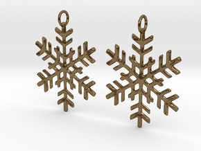 Snowflake Earrings in Natural Bronze