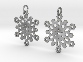 Snowflake Mandala Earrigs in Natural Silver