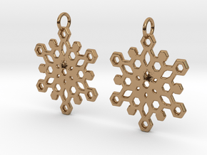 Snowflake Mandala Earrigs in Polished Brass