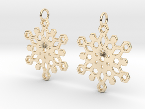 Snowflake Mandala Earrigs in 14k Gold Plated Brass