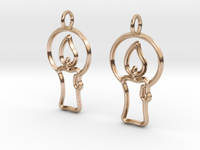 Christmas candle earrings in 14k Rose Gold Plated Brass