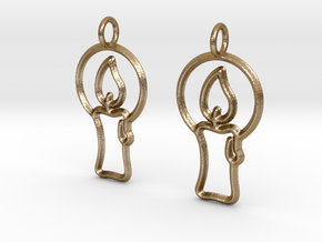 Christmas candle earrings in Polished Gold Steel