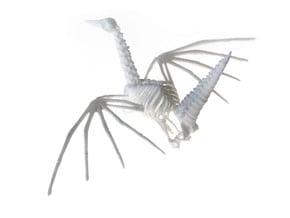 Origami Crane Skeleton in White Natural Versatile Plastic