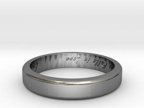 Engraved Standard Sized ring in Polished Silver