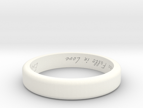 Engraved Standard Sized ring in White Processed Versatile Plastic