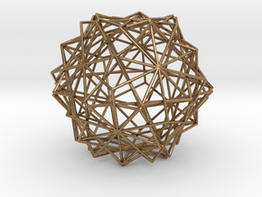 10 Cube Compound, Wireframe in Natural Brass
