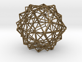 10 Cube Compound, Wireframe in Natural Bronze