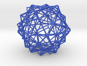 10 Cube Compound, Wireframe in Blue Processed Versatile Plastic