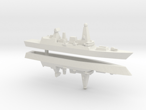 Type 45 DDG, w/ Barrels x 2, 1/3000 in White Natural Versatile Plastic