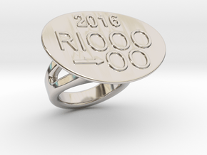 Rio 2016 Ring 20 - Italian Size 20 in Rhodium Plated Brass