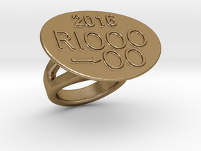 Rio 2016 Ring 20 - Italian Size 20 in Polished Gold Steel