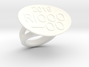 Rio 2016 Ring 20 - Italian Size 20 in White Processed Versatile Plastic