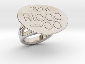 Rio 2016 Ring 21 - Italian Size 21 in Rhodium Plated Brass