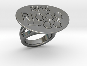 Rio 2016 Ring 22 - Italian Size 22 in Fine Detail Polished Silver