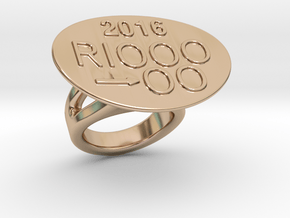Rio 2016 Ring 22 - Italian Size 22 in 14k Rose Gold Plated Brass