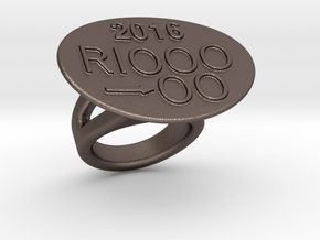 Rio 2016 Ring 22 - Italian Size 22 in Polished Bronzed Silver Steel
