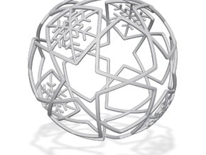 iFTBL Xmas Frozen Stars Ball - Ornament 60mm ' in Tan Fine Detail Plastic
