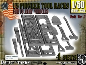 1-50 US Pioneer Tool Rack in Tan Fine Detail Plastic