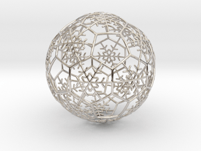 iFTBL Xmas Snow Ball / The One - Ornament 60mm ' in Rhodium Plated Brass