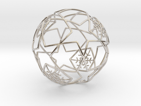iFTBL Xmas Frozen Stars Ball - Ornament 60mm ' in Rhodium Plated Brass