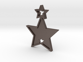 Star Pendant (Customizable) in Polished Bronzed Silver Steel