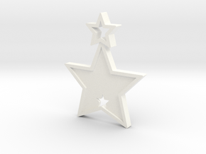 Star Pendant (Customizable) in White Processed Versatile Plastic