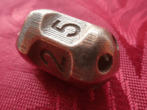 Five sided 'pepperpot' dice in Polished Bronzed Silver Steel