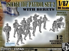 1-87 IDF BERET PATROL SET 2 in Tan Fine Detail Plastic