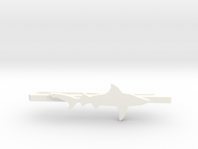 SHARK TIE CLIP in White Processed Versatile Plastic