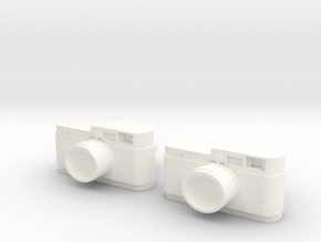 Camera Cuff Links in White Processed Versatile Plastic