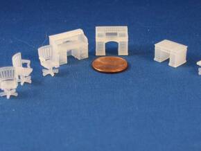 Rolltop And Chair HO Scale in Smooth Fine Detail Plastic