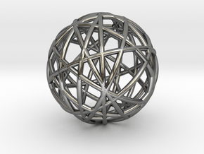 Random Wire Sphere in Fine Detail Polished Silver