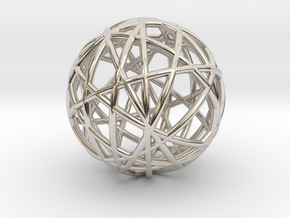 Random Wire Sphere in Rhodium Plated Brass