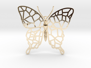 Butterfly Voroni Pendant in 14K Yellow Gold