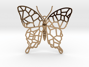 Butterfly Voroni Pendant in Polished Brass
